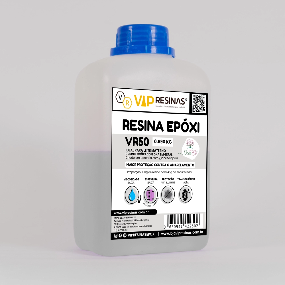 Resina Epóxi P/ Joias Afetivas VR50 1,000kg Baixa Espessura Resina Epóxi P/ Joias Afetivas VR50 1,000kg Baixa Espessura