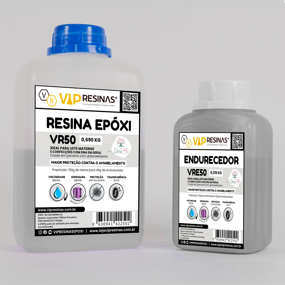 Resina Epóxi P/ Joias Afetivas VR50 1,000kg Baixa Espessura Resina Epóxi P/ Joias Afetivas VR50 1,000kg Baixa Espessura