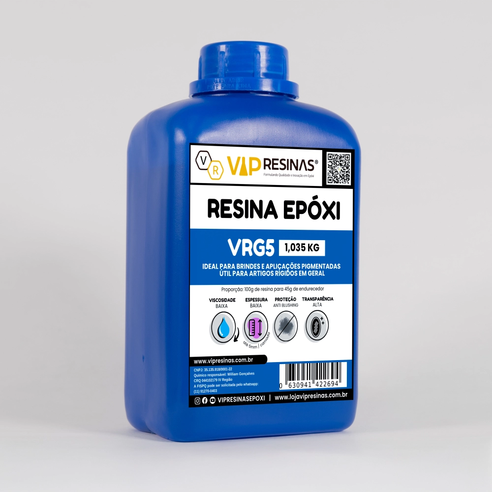 Resina Epóxi Rígida + Endurecedor VRG5 1,5kg Baixa Espessura Resina Epóxi Rígida + Endurecedor VRG5 1,5kg Baixa Espessura